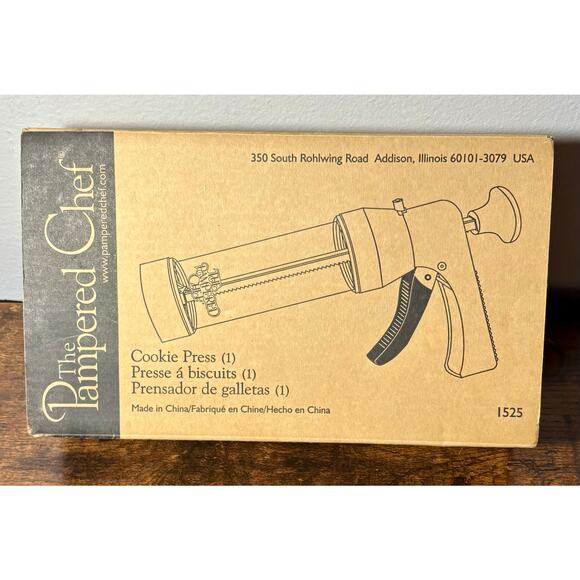 Pampered Chef Cookie Press Set 16 Decorator Discs 1525 Model +Recipes 2B5 - Picture 1 of 8